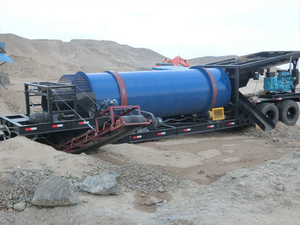 Gold Washing Separator Mining Trommel Machine With Wet Material Hopper And Vibration Grizzly